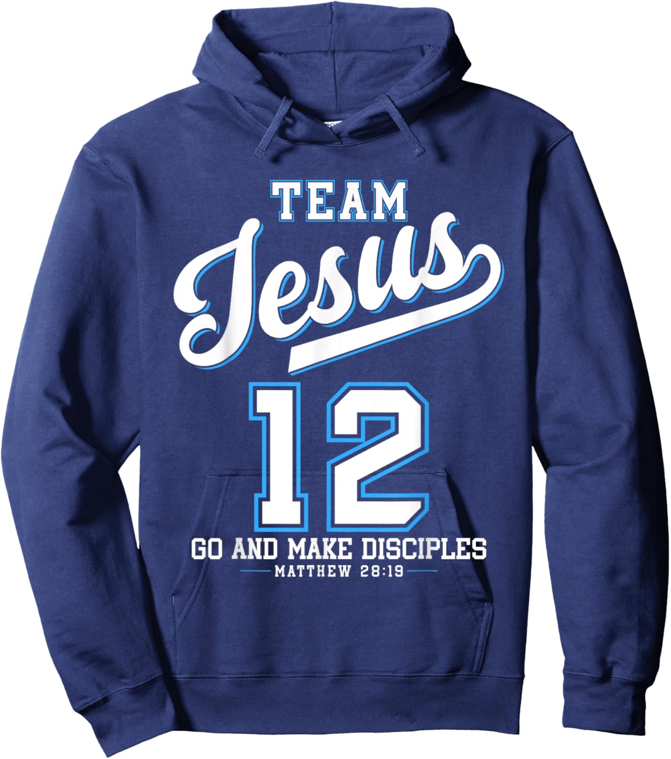 Jesus Baseball Team Jesus Christian Matthew 28:19 Verse Hoodie - Hoodie | Navy