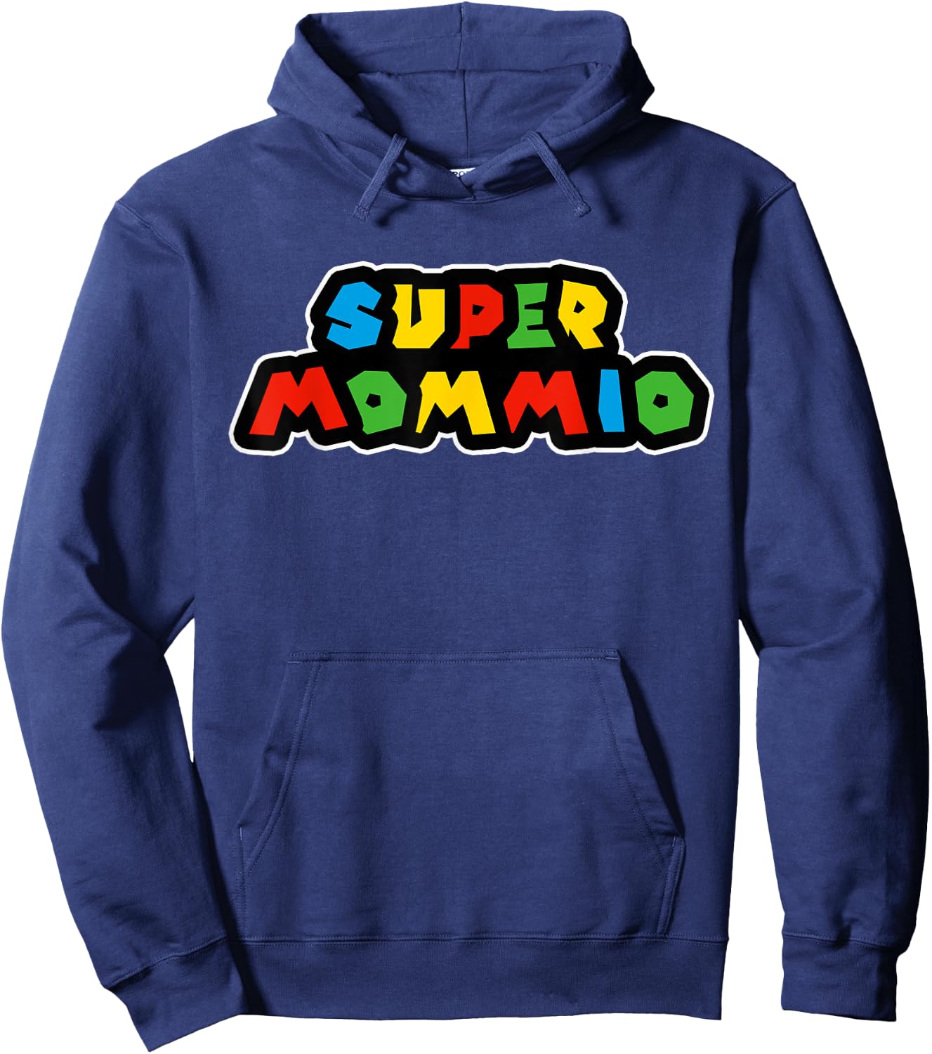 Super Mommio Funny Nerdy Mommy Mother Short Sleeve (Black) Hoodie - Hoodie | Navy