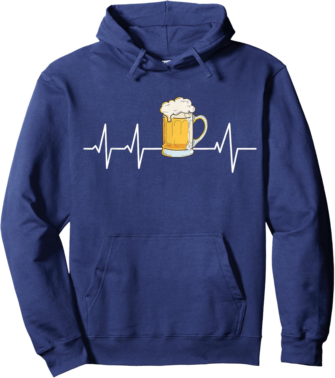 Beer pitcher heartbeat EKG heart rate Hoodie - Hoodie | Navy