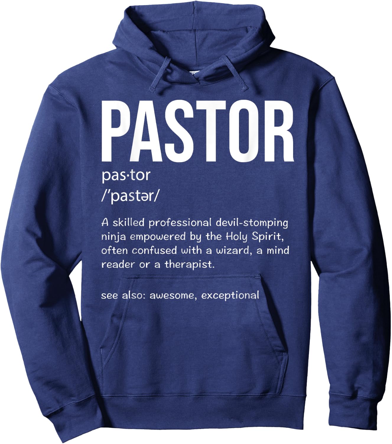 Cool Religious Lutheran Husband Wife Humor Lovers Funny Pastor Definition Christian Preachers Men Women Hoodie - Hoodie | Navy