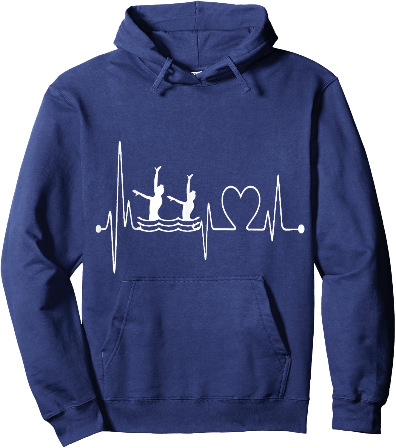 Synchro Swimming Heartbeat EKG Synchronized Swimmer Design Hoodie - Hoodie | Navy