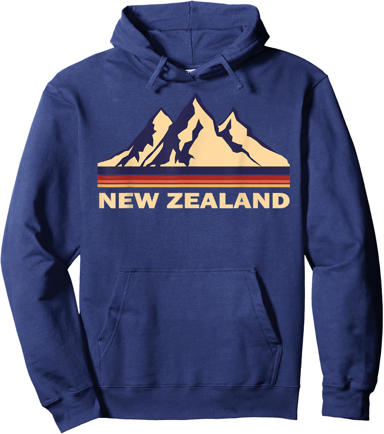 New Zealand Mountains retro Hoodie - Hoodie | Navy