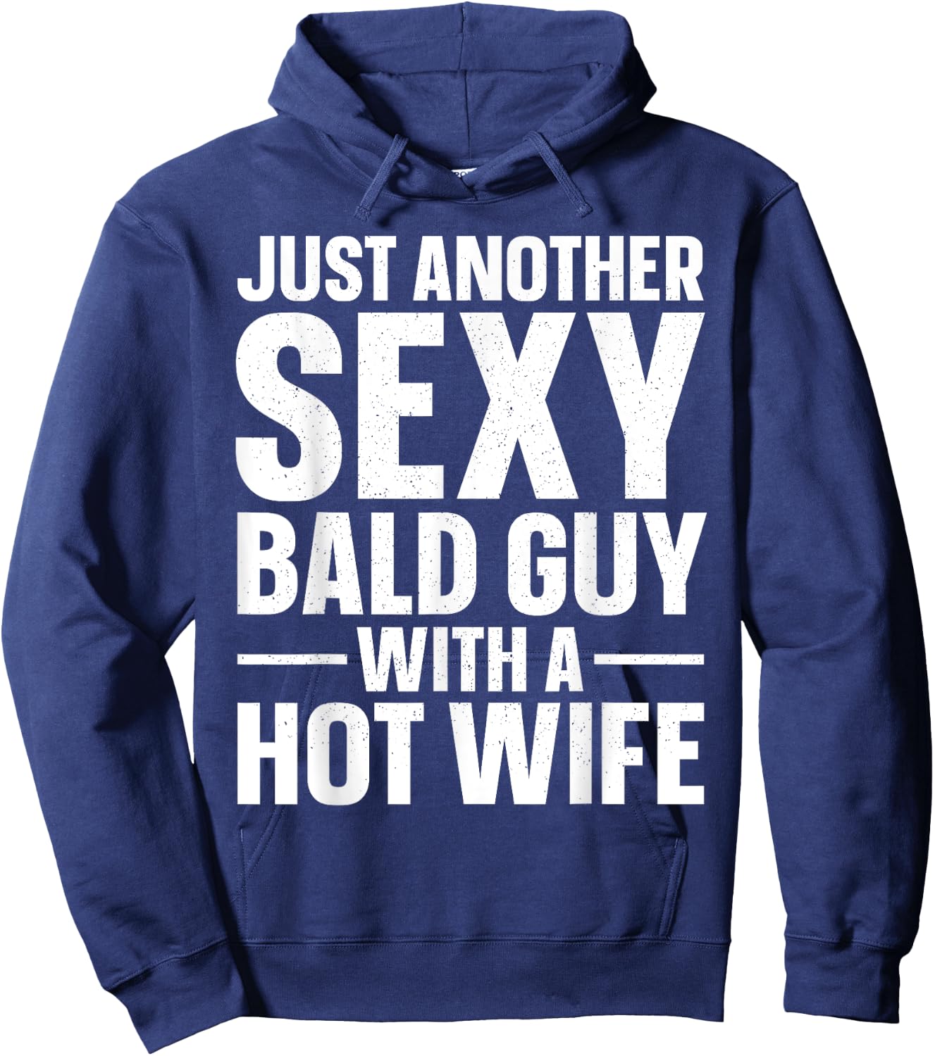 Funny Bald Guy Design Dad Husband Hairless Bald Man Hoodie - Hoodie | Navy