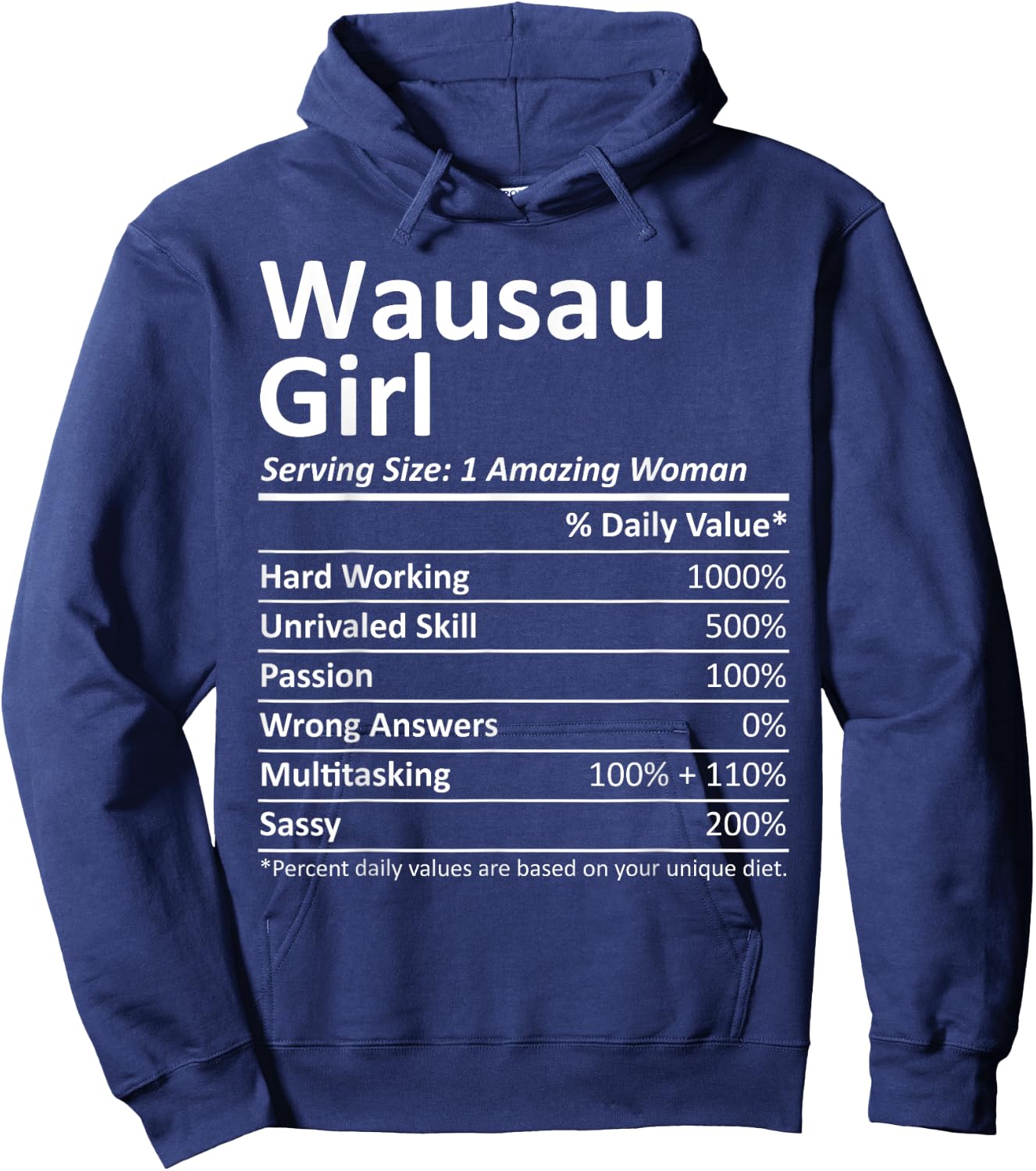 WAUSAU GIRL WI WISCONSIN Funny City Home Roots USA Gift Hoodie - Hoodie | Navy