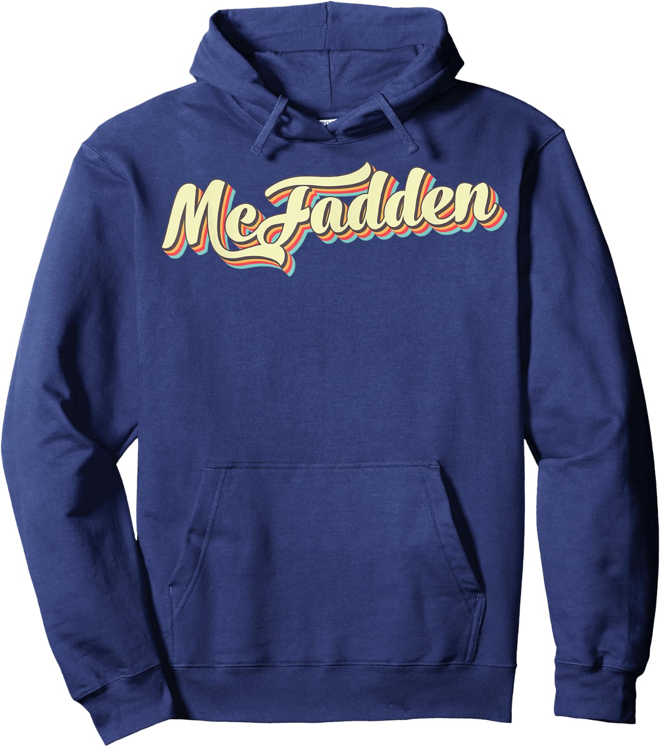 McFadden Retro Art Baseball Font Vintage Hoodie - Hoodie | Navy