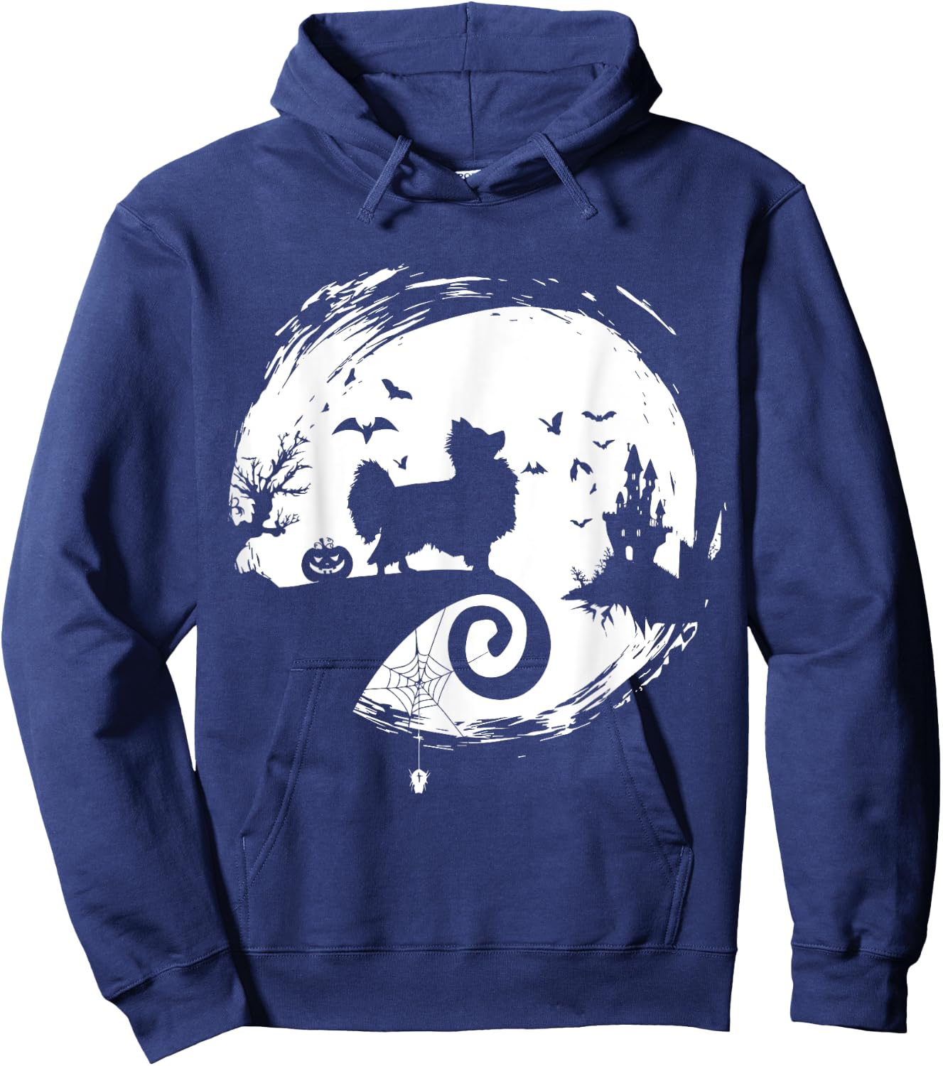 Papillon Halloween Costume Moon Silhouette Horror Creepy Hoodie - Hoodie | Navy