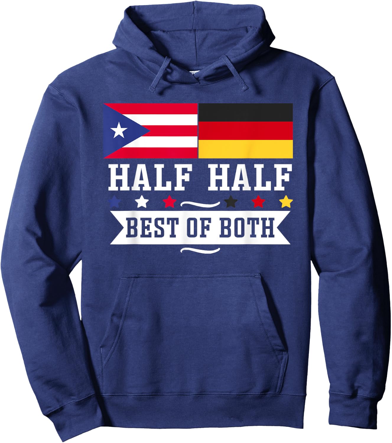 Half Puerto Rican Half German Germany Heritage Proud Roots Hoodie - Hoodie | Navy
