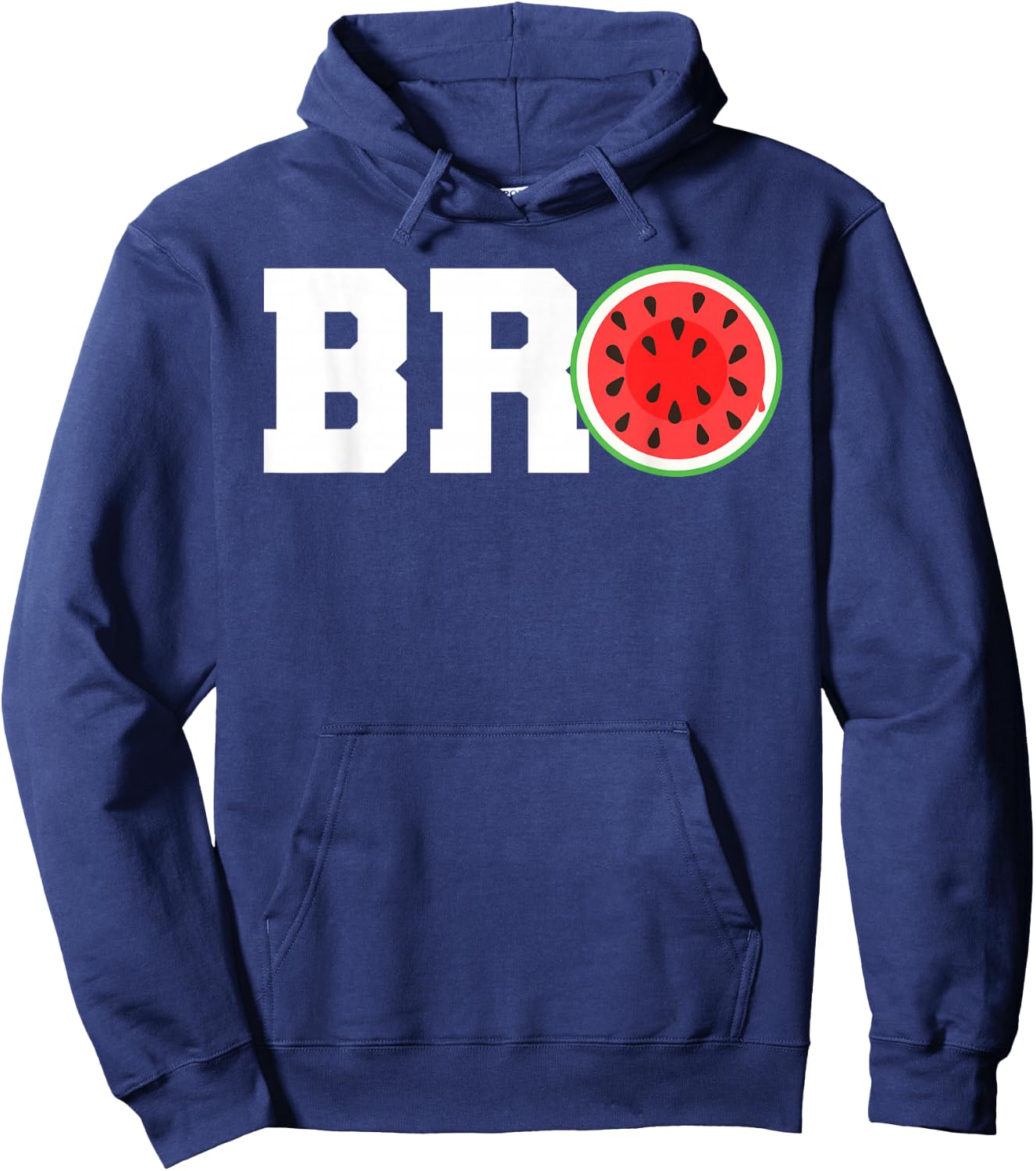 Funny Watermelon Bro Cute Summer Vacation Brother Sibling Hoodie - Hoodie | Navy