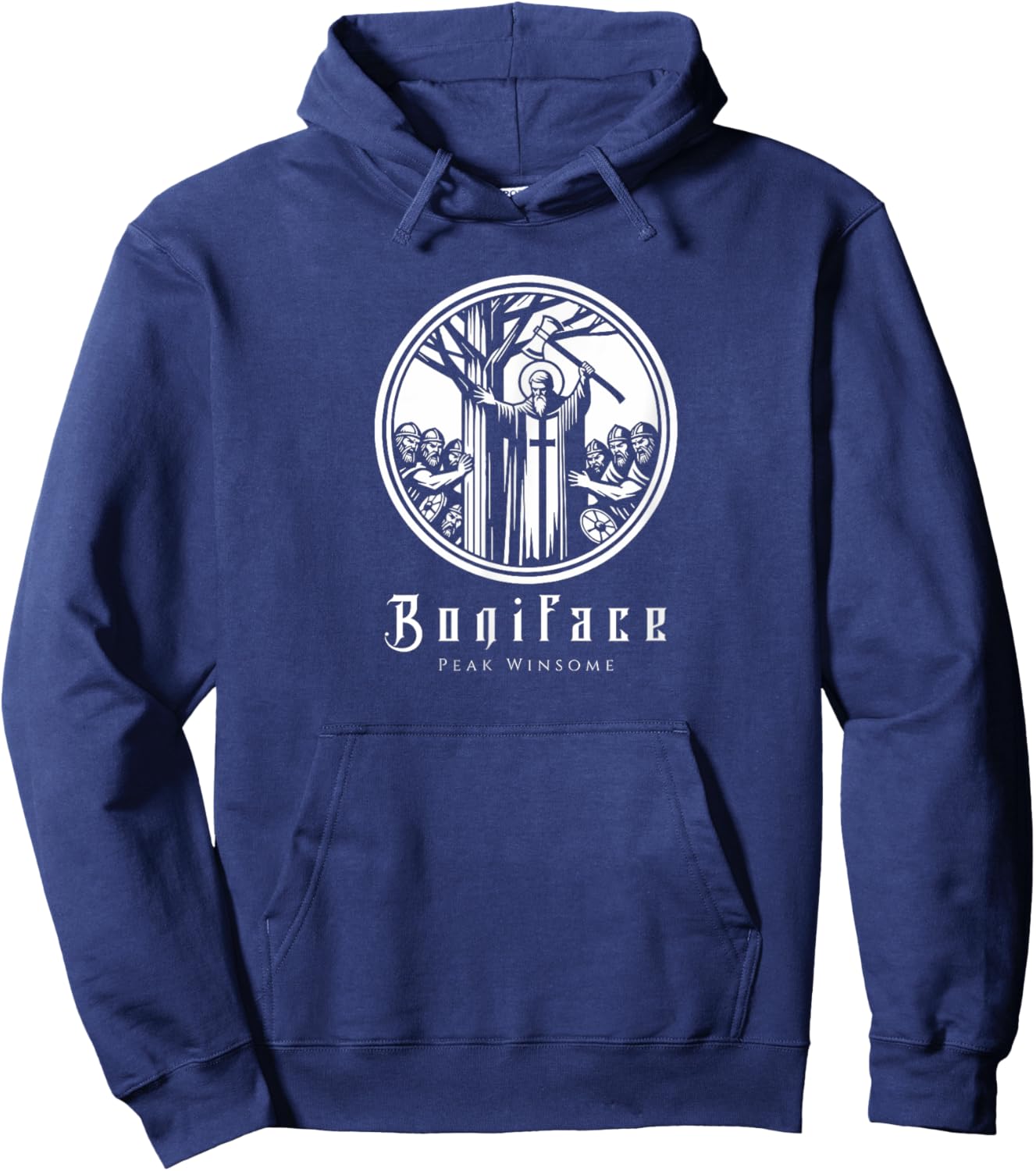Saint Boniface | Peak Winsome Graphic Art| Christian Apparel Hoodie - Hoodie | Navy