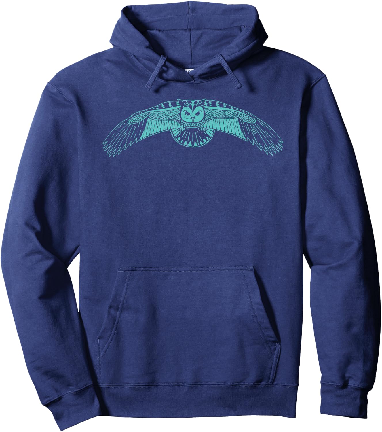 Vintage Owl Retro Style Artistic Minimalist Graphic Hoodie - Hoodie | Navy