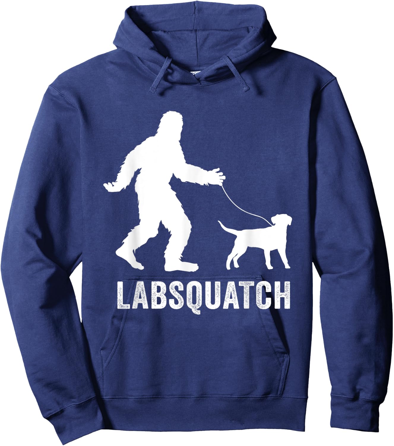 Labrador Retriever Funny Sasquatch Gifts | Bigfoot & Dogs Hoodie - Hoodie | Navy