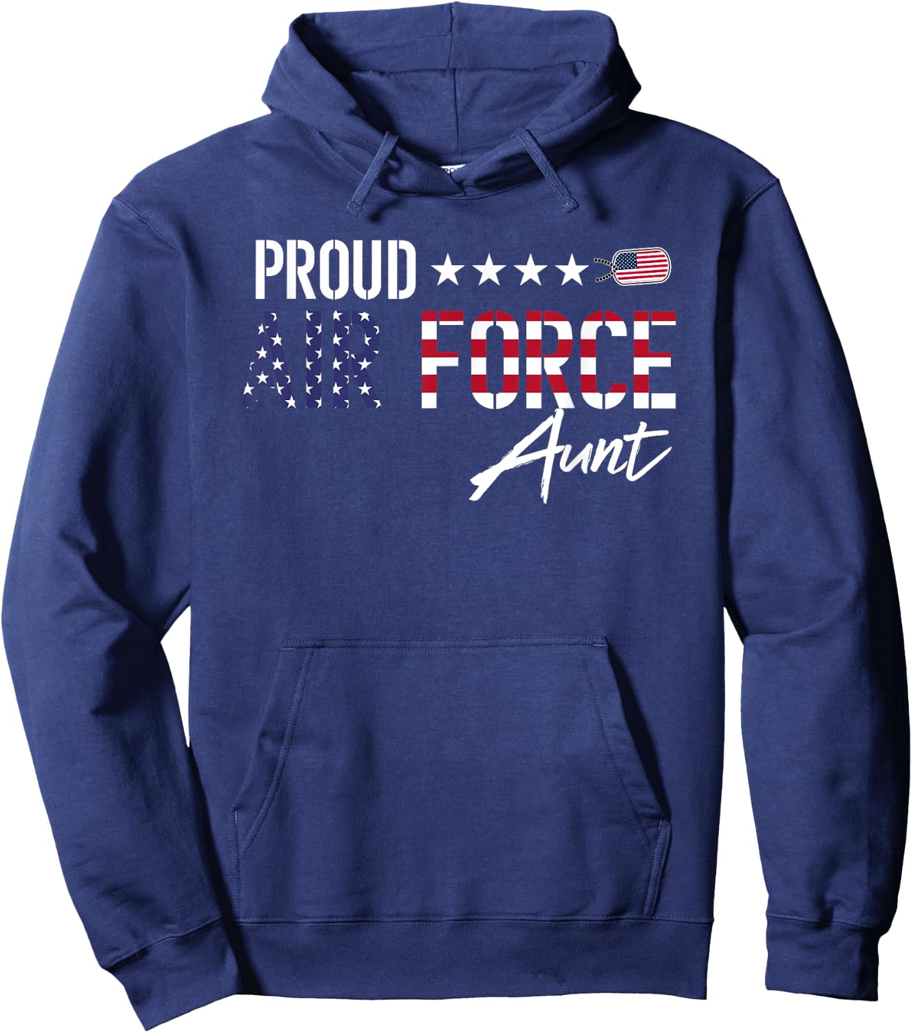 US Flag Proud Air Force Aunt Hoodie - Hoodie | Navy