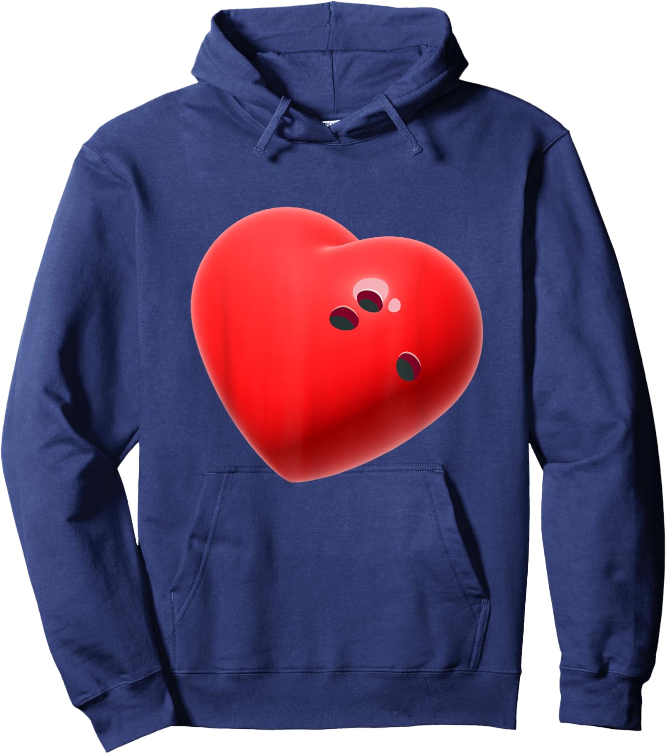 Love Bowling ball Hearts Bowling Lover Valentine's Day Hoodie - Hoodie | Navy