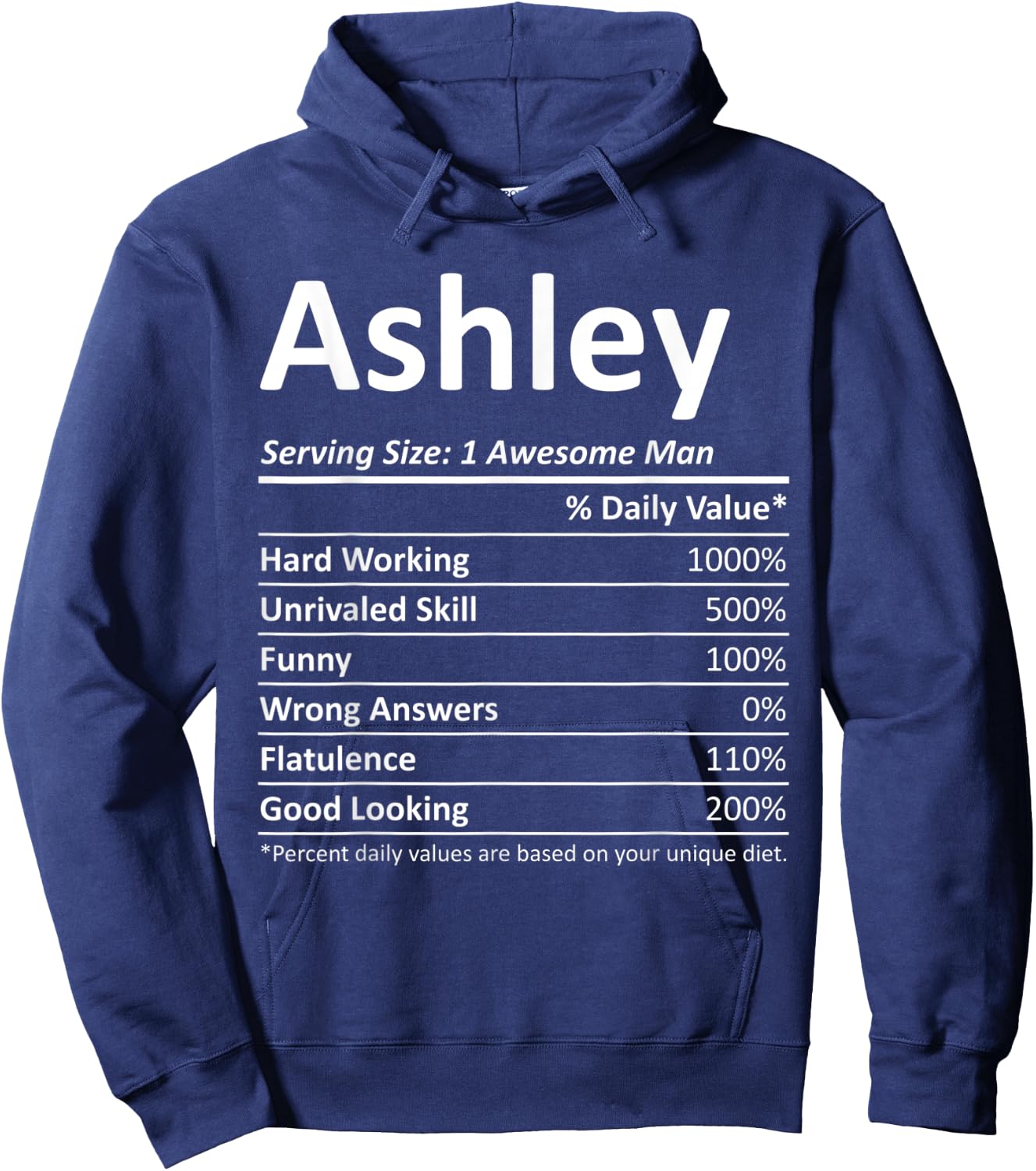 ASHLEY Nutrition Funny Birthday Personalized Name Gift Hoodie - Hoodie | Navy