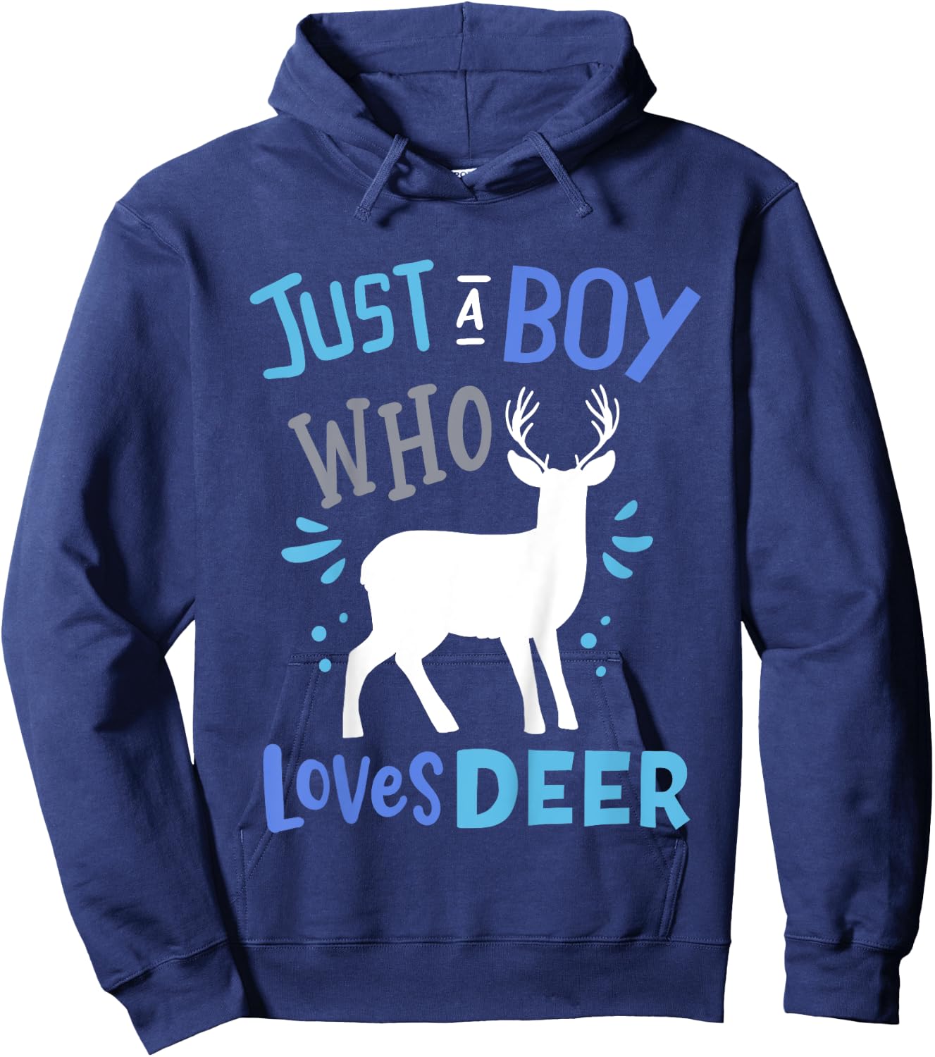 Kids Deer Just A Boy Who Loves Deer Gift Hoodie - Hoodie | Navy