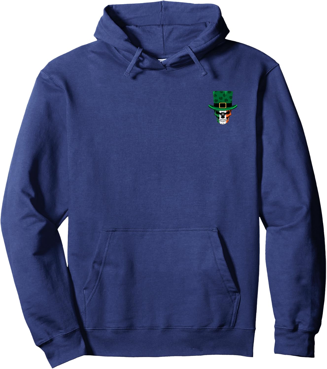 St Patricks Day Skull Flag Cheers Fuckers Double Side Print Hoodie - Hoodie | Navy