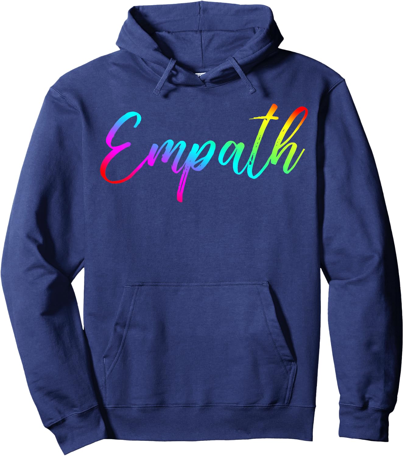 Empath Rainbow Script Modern Trendy Graphic Design Gift Hoodie - Hoodie | Navy
