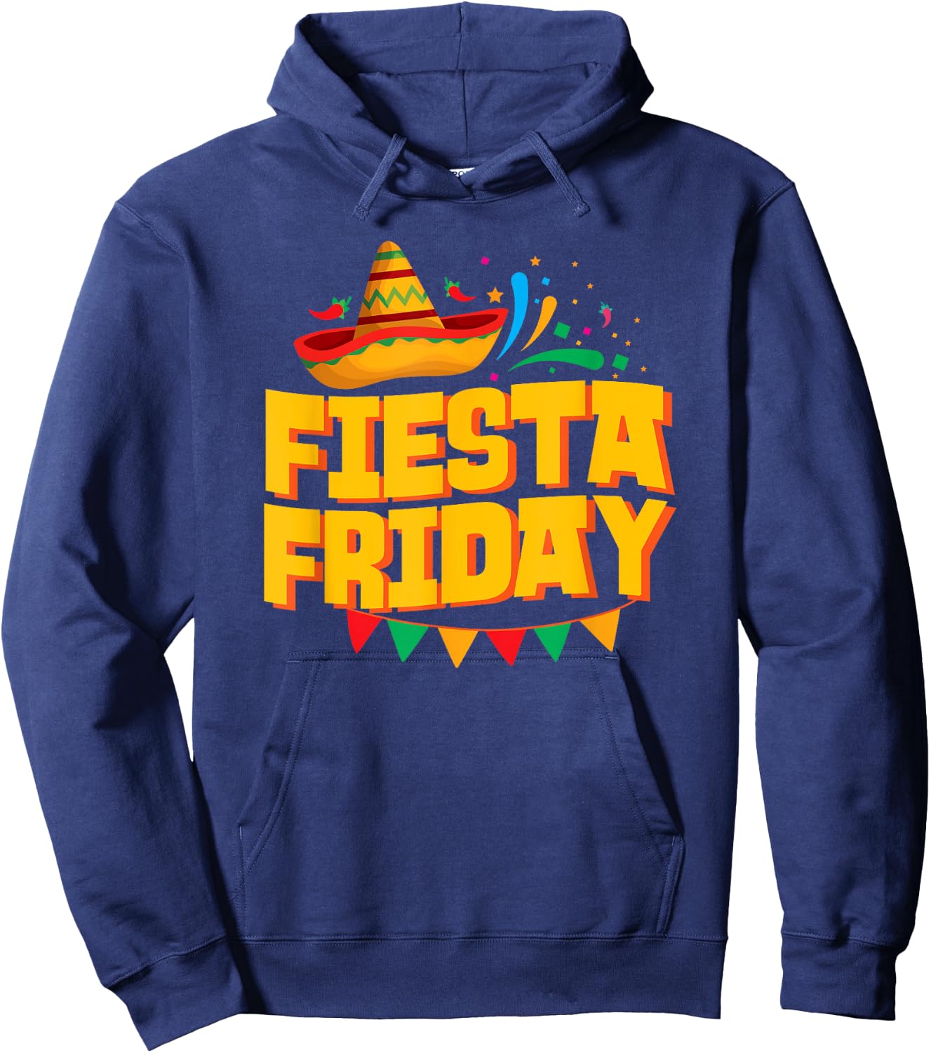 Fiesta Friday Celebration Sombrero Hoodie - Hoodie | Navy