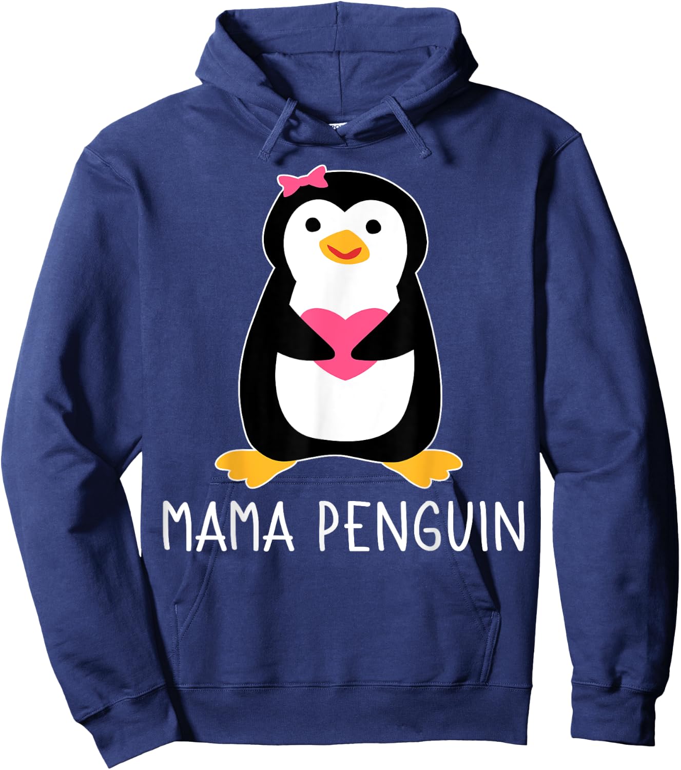 Penguin Mama Flightless Bird Lover Mother's Day Mommy Mom Hoodie - Hoodie | Navy
