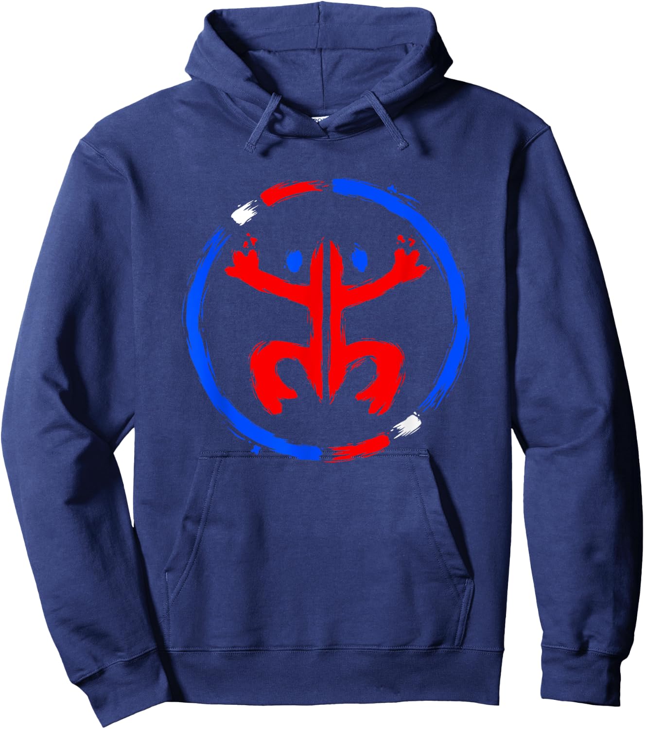 Puerto Rico Coqui Frog Taino - Boricua Brush Style Hoodie - Hoodie | Navy