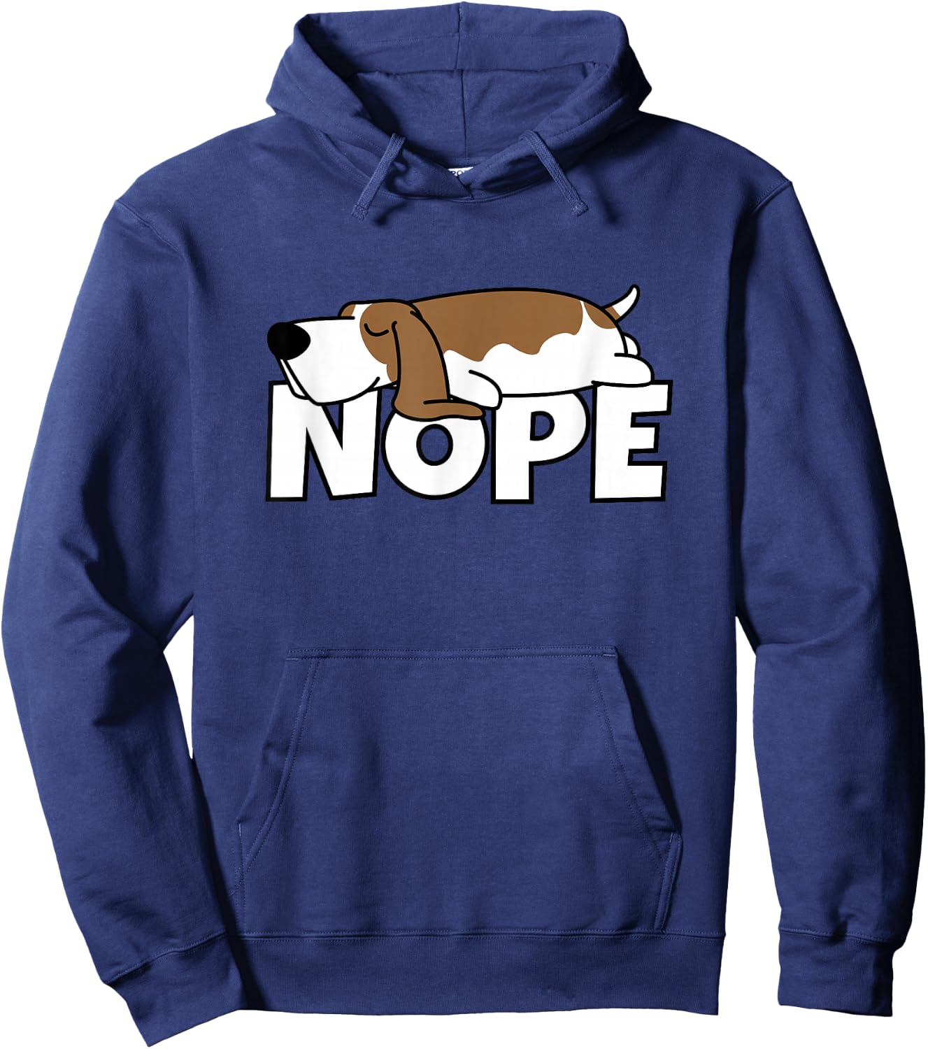 Lazy Basset Hound Cute Dog Nope Hoodie - Hoodie | Navy