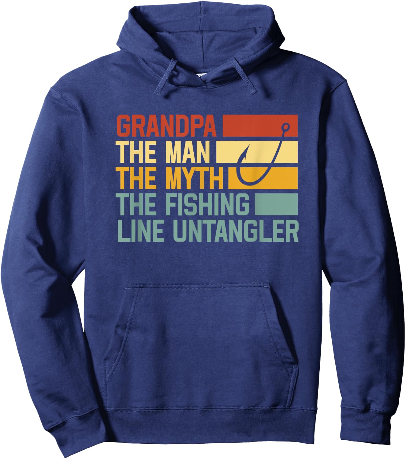 Grandpa The Man The Myth The Fishing Line Untangler Hoodie - Hoodie | Navy