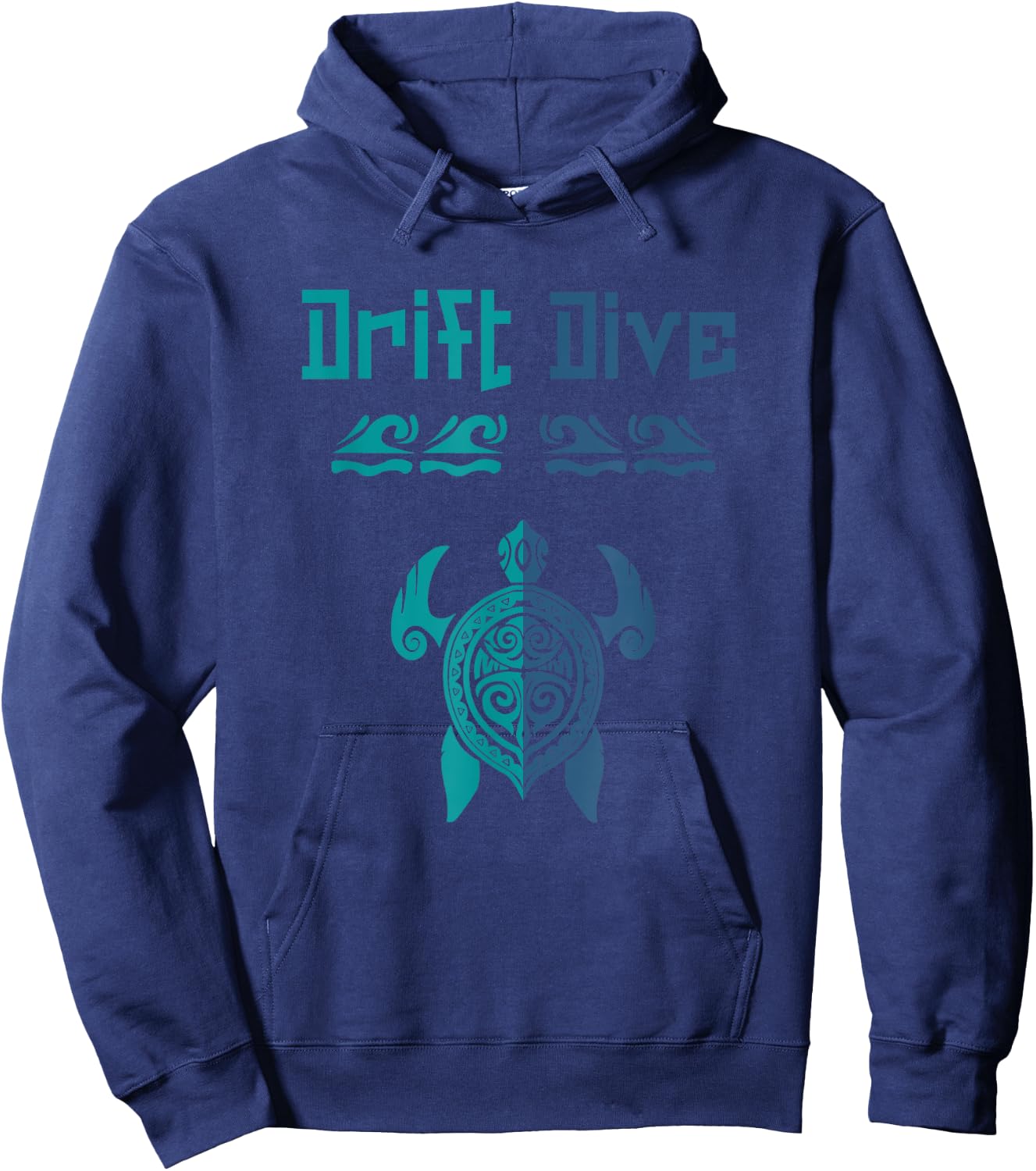 Drift Dive Polynesian Turtle - Funny Scuba Diving Hoodie - Hoodie | Navy