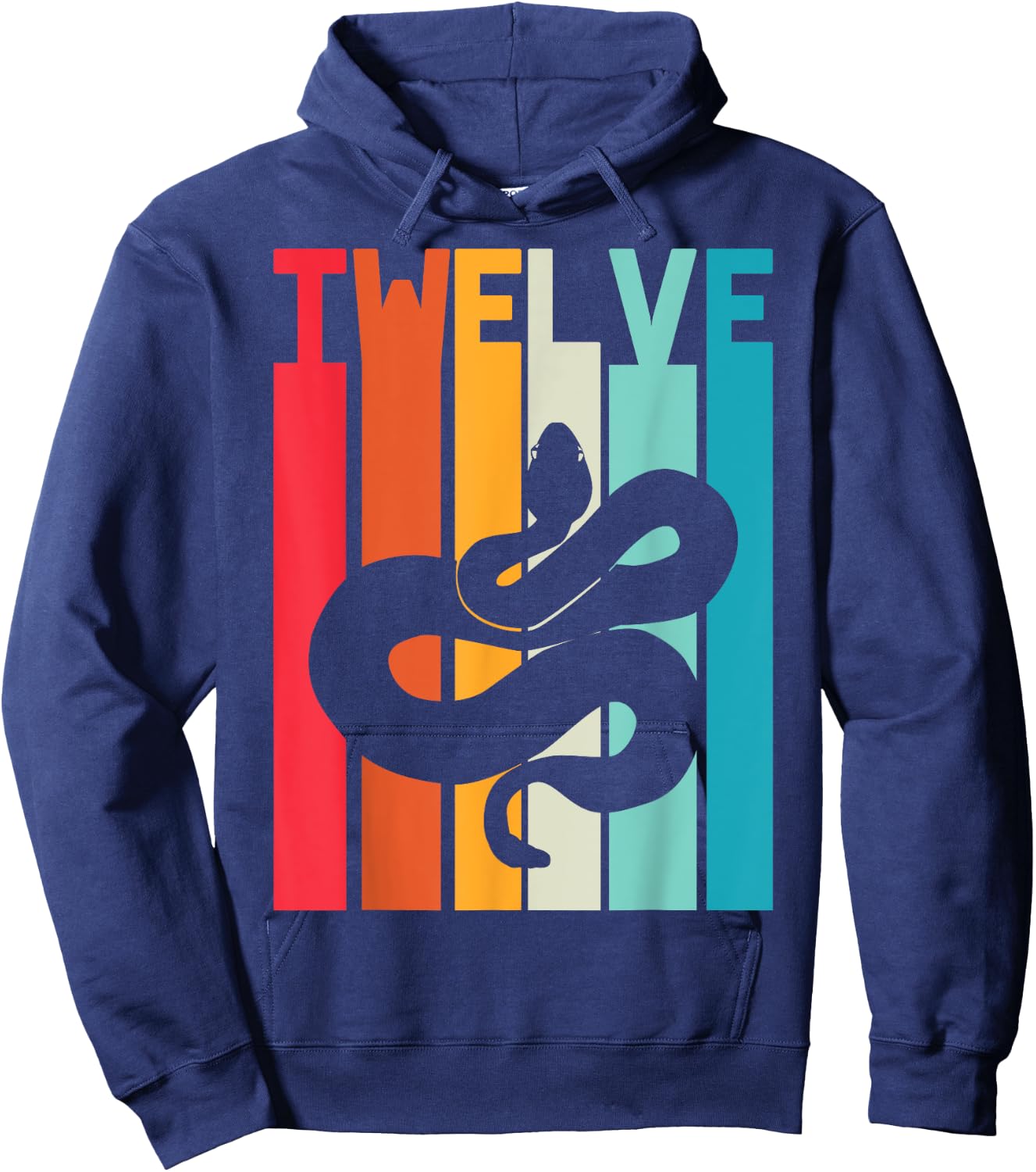 12th Birthday Vintage Snake Lover Pet Reptile 12 Years Old Hoodie - Hoodie | Navy