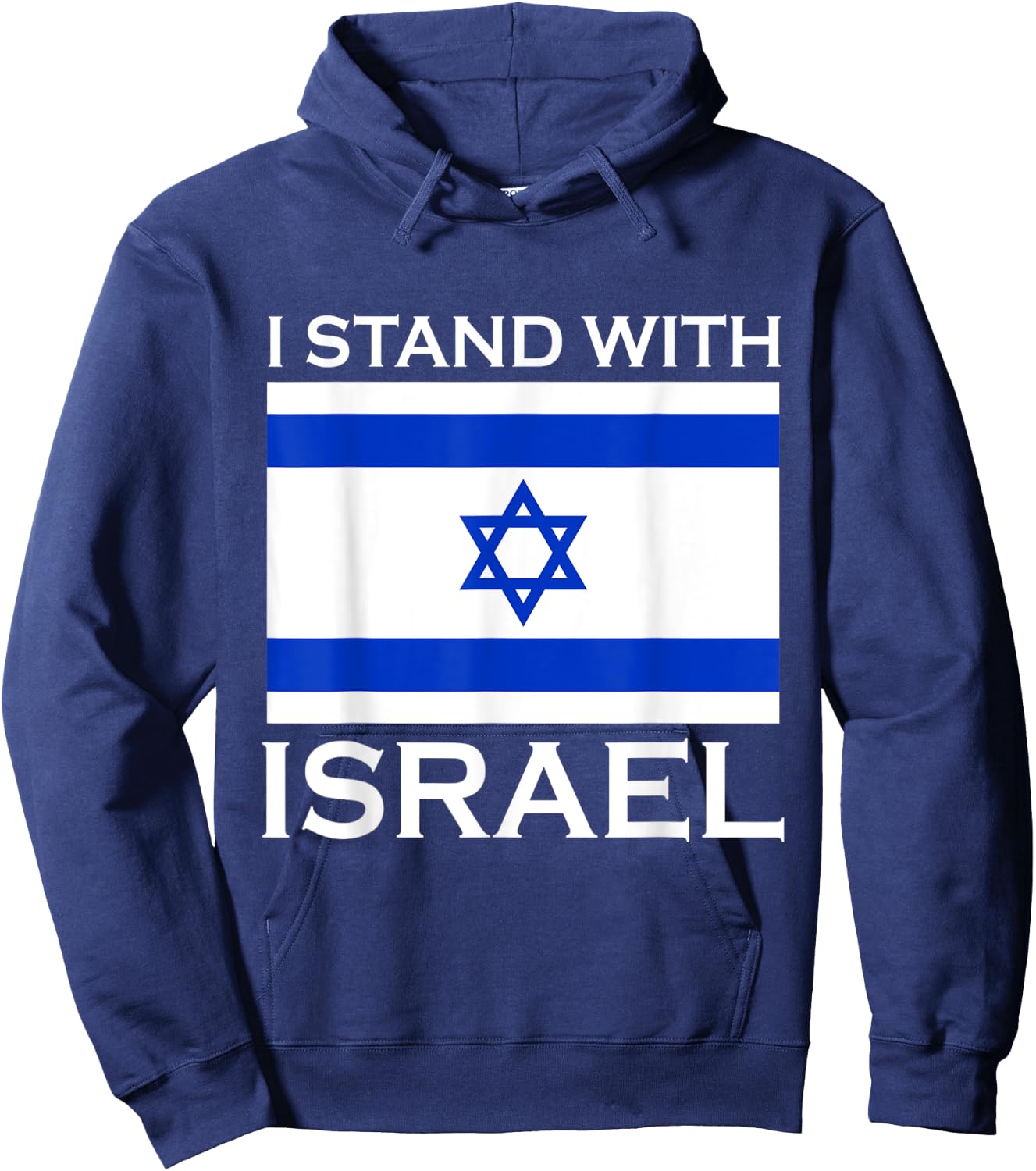 I Stand With Israel USA Support Israeli Allies Israel Flag Hoodie - Hoodie | Navy