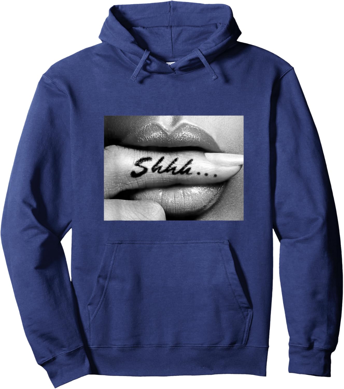 Shhh... Finger Lips Sexy Finger in Mouth Hoodie - Hoodie | Navy