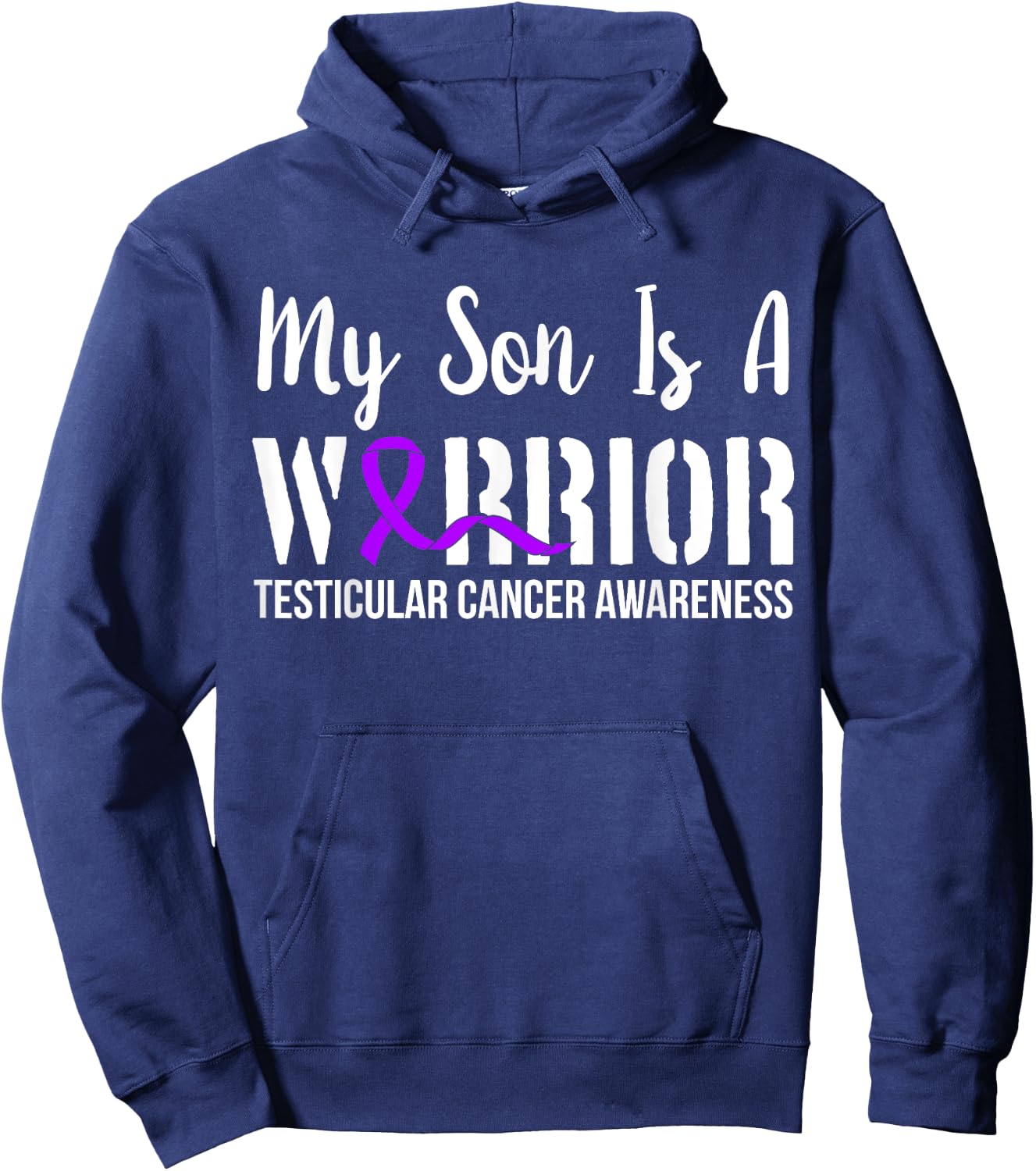 Testicular Cancer Shirt Gifts Awareness Ribbon Survivor Hoodie - Hoodie | Navy