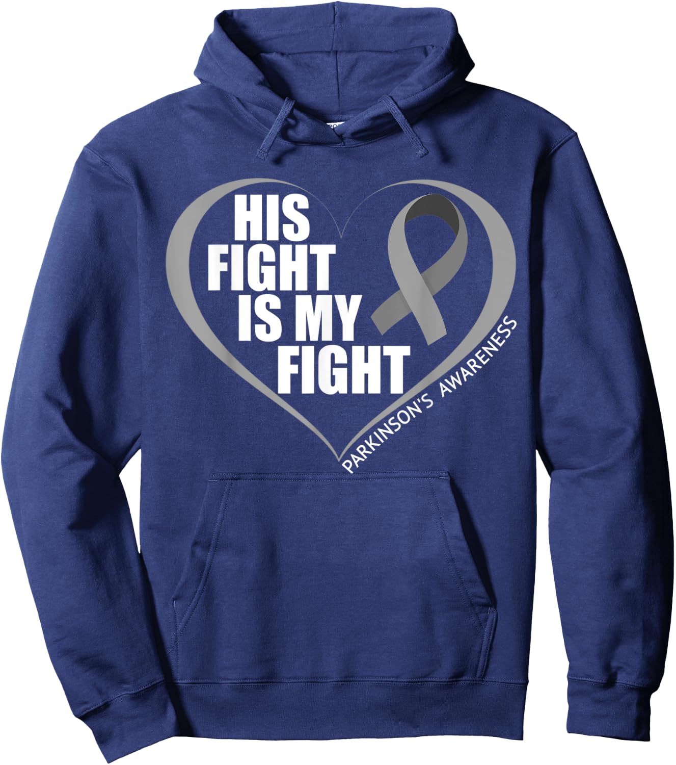 His Fight Is My Fight - Parkinson's Awareness Month 2023 Hoodie - Hoodie | Navy