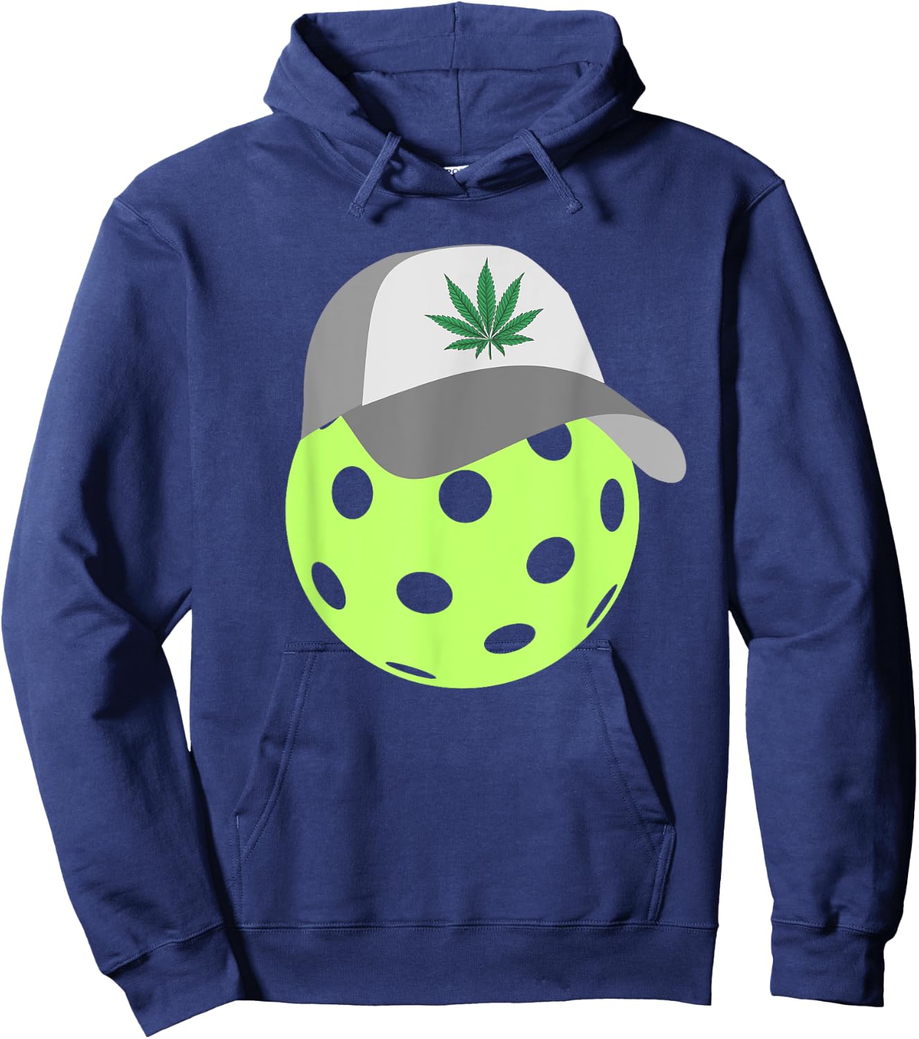 Pickleball With A Weed Hat Pickleball Lover Cannabis Lover Hoodie - Hoodie | Navy