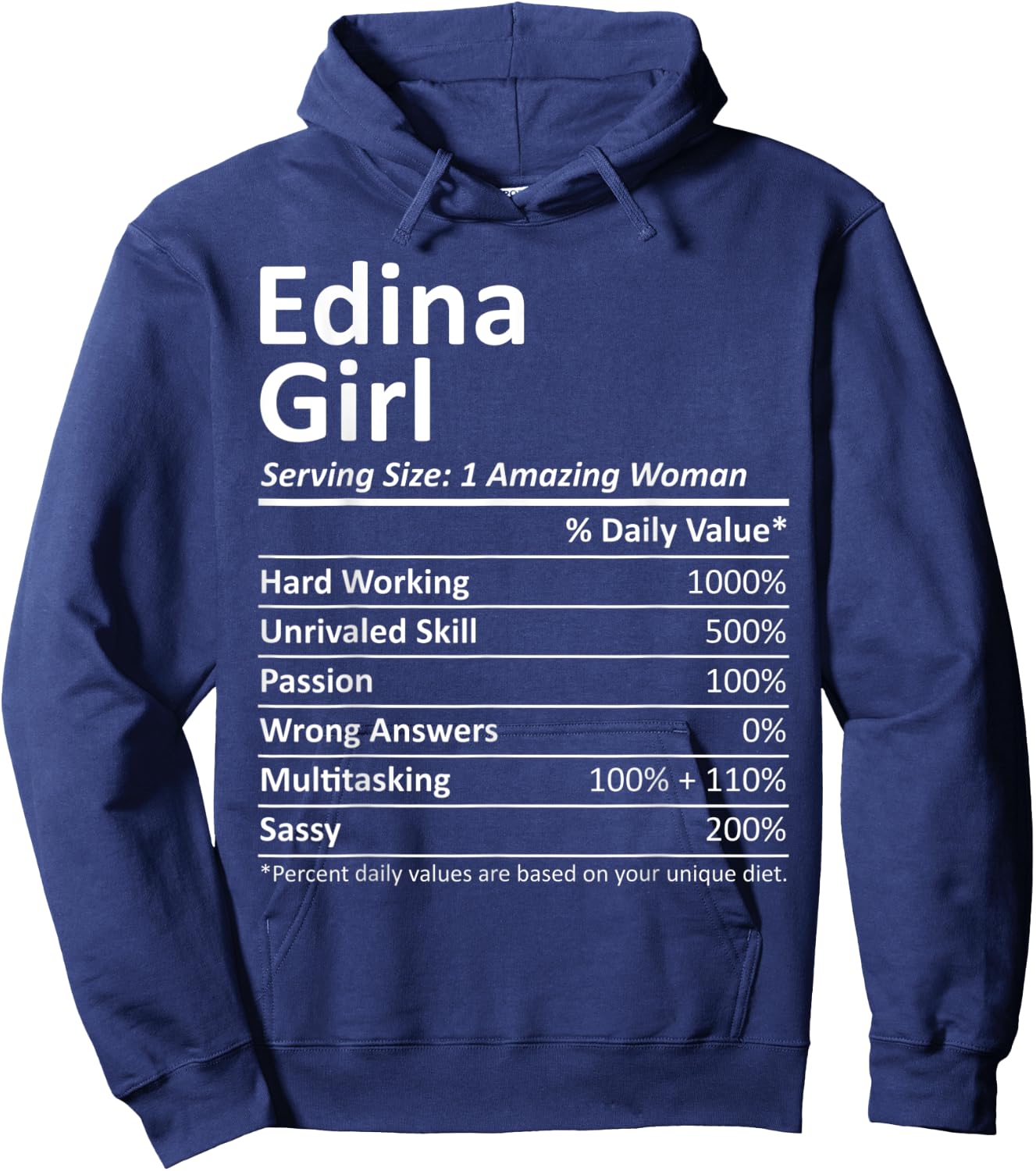 EDINA GIRL MN MINNESOTA Funny City Home Roots USA Gift Hoodie - Hoodie | Navy