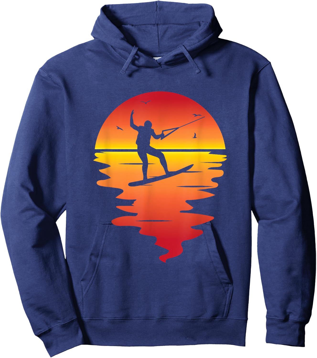Cool Sunset Wakeboarding Graphic For Wakeboard Lovers Hoodie - Hoodie | Navy