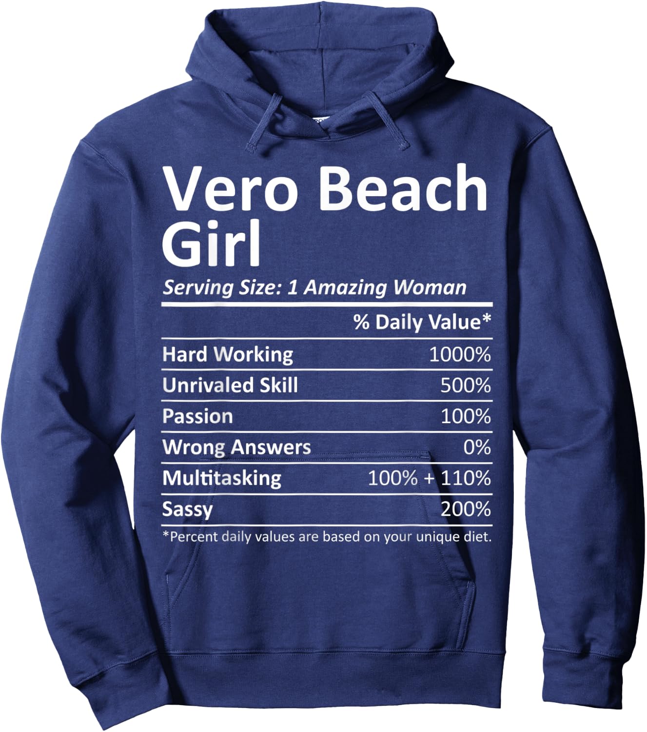 VERO BEACH GIRL FL FLORIDA Funny City Home Roots USA Gift Hoodie - Hoodie | Navy
