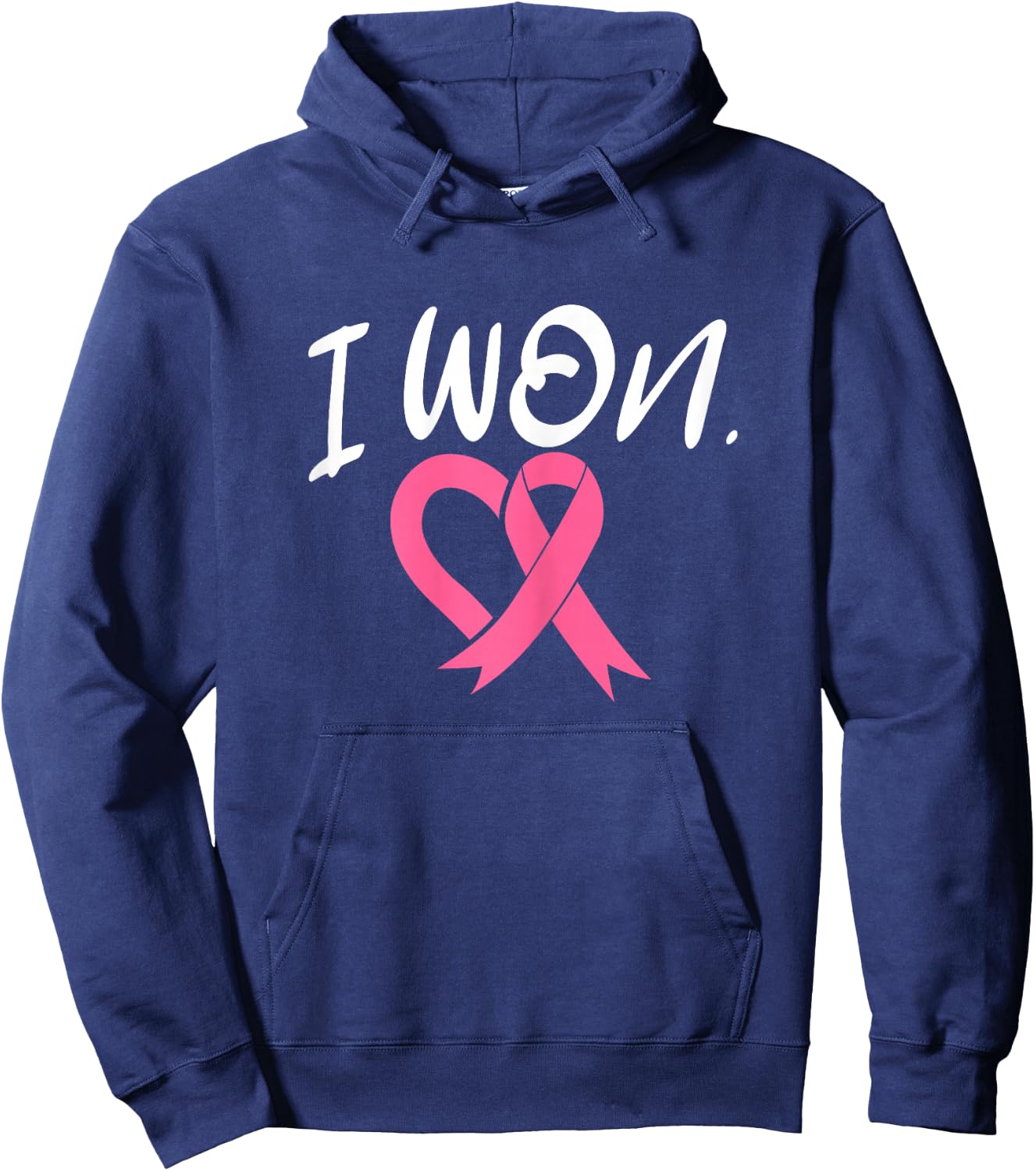 I Won Breast Cancer Awareness Support Pink Ribbon Survivor Hoodie - Hoodie | Navy