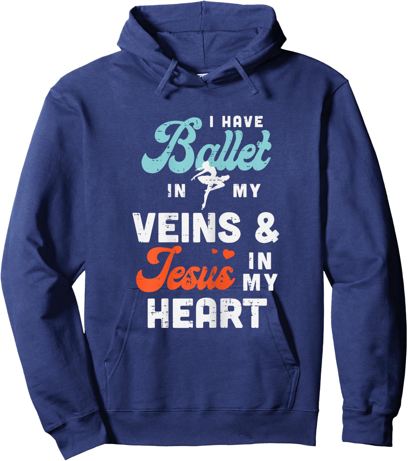 Ballet Veins Jesus Heart Ballerina God Jesus Christian Gift Hoodie - Hoodie | Navy
