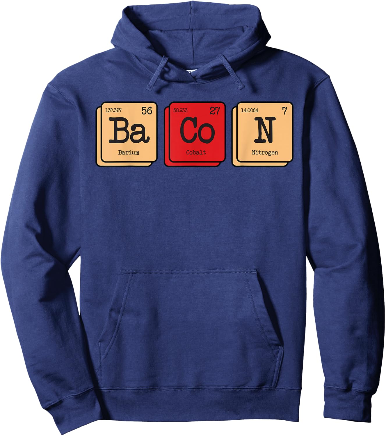 Funny Chemistry Of Bacon Periodic Science Table Of Elements Hoodie - Hoodie | Navy