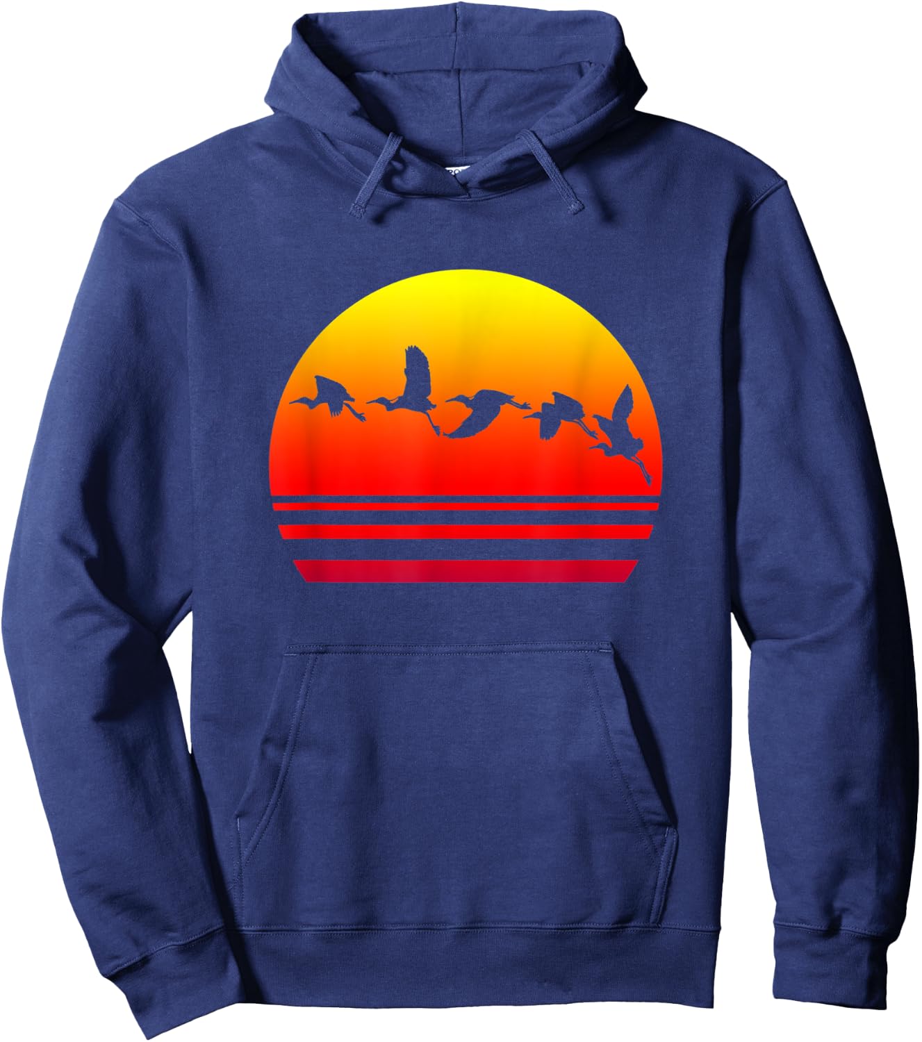 Cranes in the Sunset, Wetlands Hoodie - Hoodie | Navy