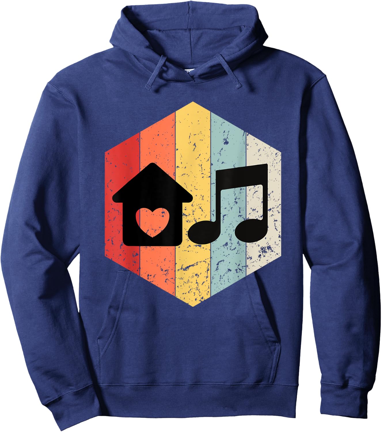 Retro House Music Vintage Graphic Boys Women Kids Hoodie - Hoodie | Navy