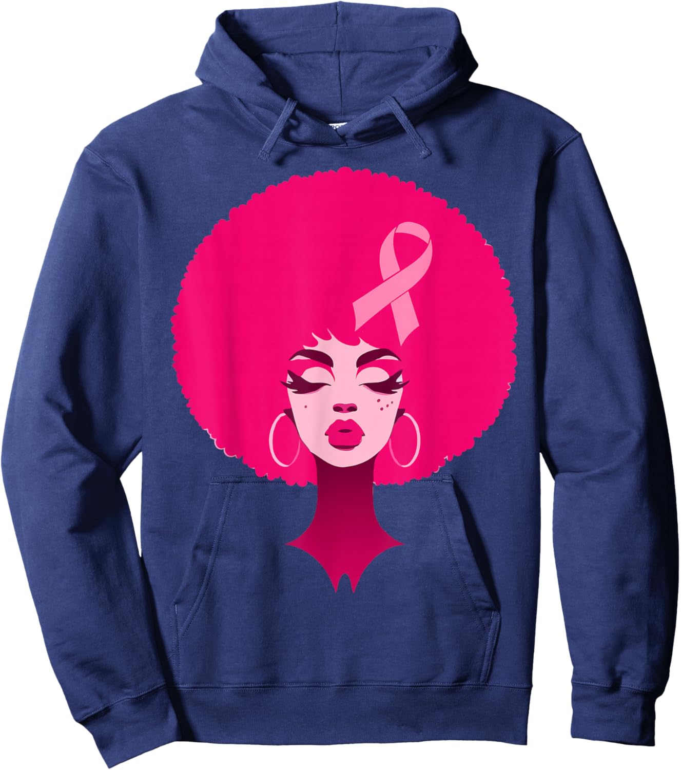 Breast Cancer Black African American Women Support Pink Hoodie - Hoodie | Navy