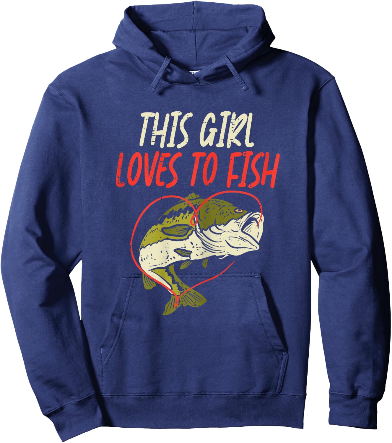This Girl Loves To Fish Bass Fishing Family Matching Gift Hoodie - Hoodie | Navy