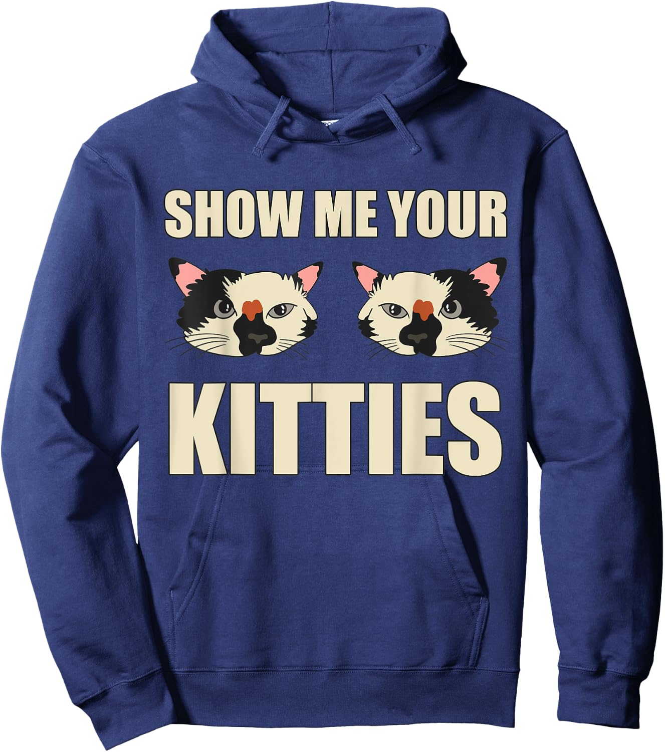 Funny Show Me Your Kitties Cat Lover Vintage Retro Cat Women Hoodie - Hoodie | Navy