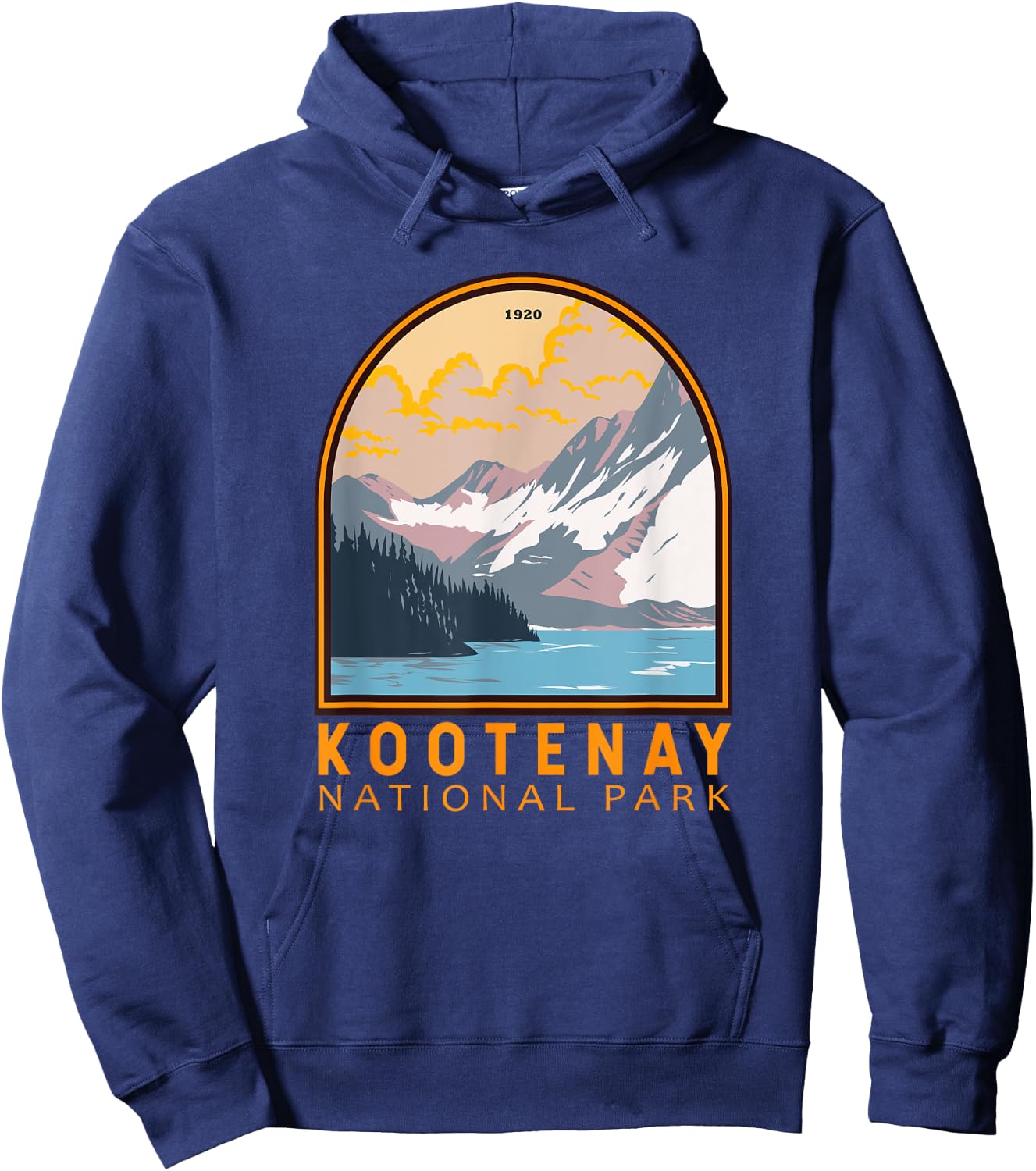Kootenay National Park Canada Vintage Emblem Hoodie - Hoodie | Navy