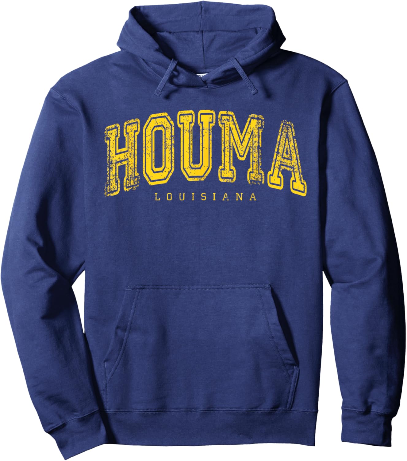 Houma Louisiana Vintage Retro US City State Travel Hoodie - Hoodie | Navy