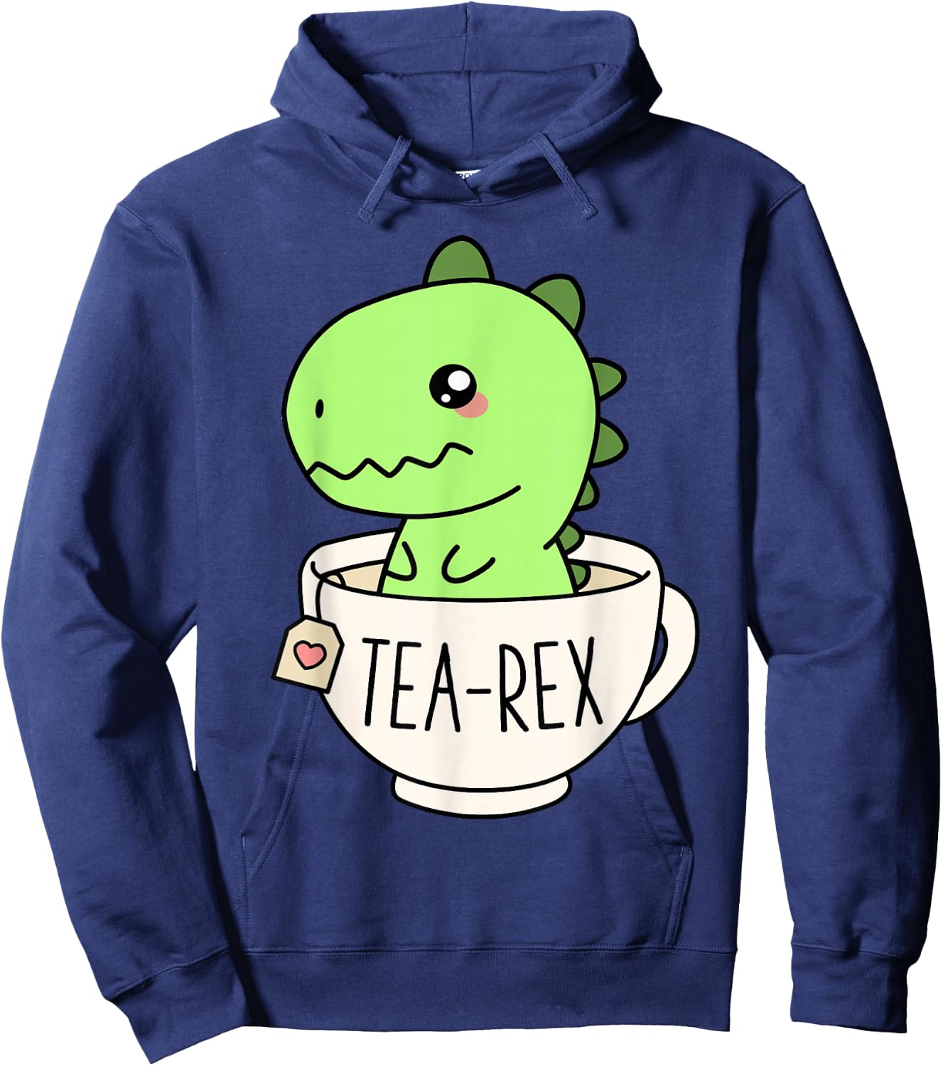 Tea-Rex Cute T-Rex Dinosaur Kawaii Funny Dino Pun Hoodie - Hoodie | Navy