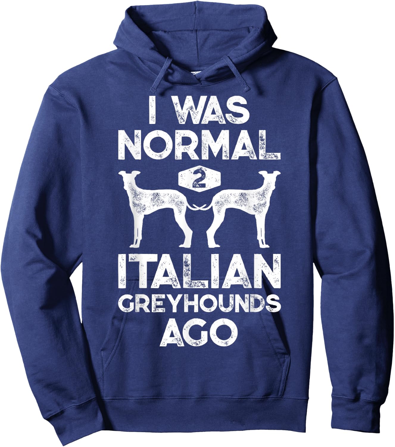 I Was Normal 2 Italian Greyhounds Ago Funny Dog Vintage Gift Women Kids Hoodie - Hoodie | Navy