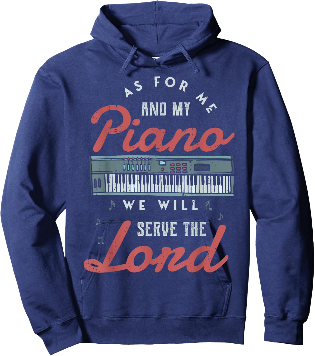 As for me and my piano we will serve the lord Piano Jazz Hoodie - Hoodie | Navy