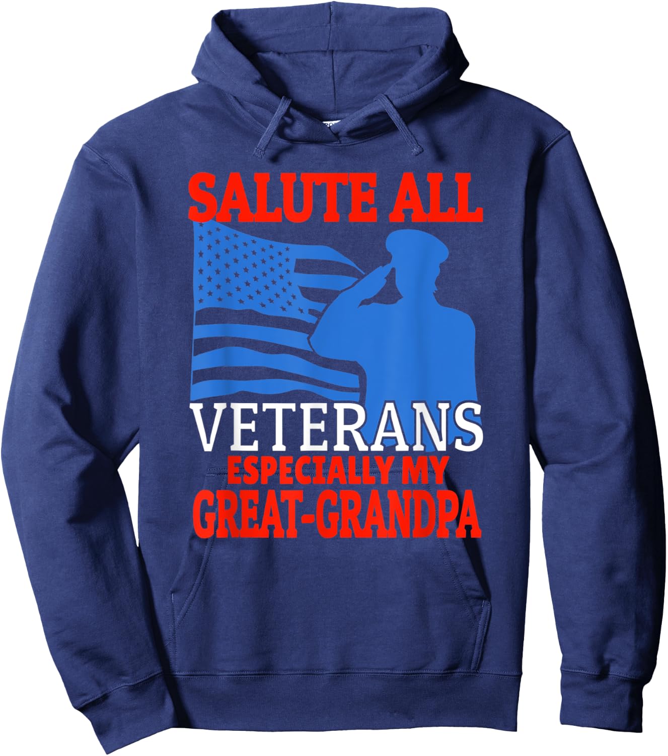 Veteran Granddaughter Grandson Support Great-Grandpa Hoodie - Hoodie | Navy